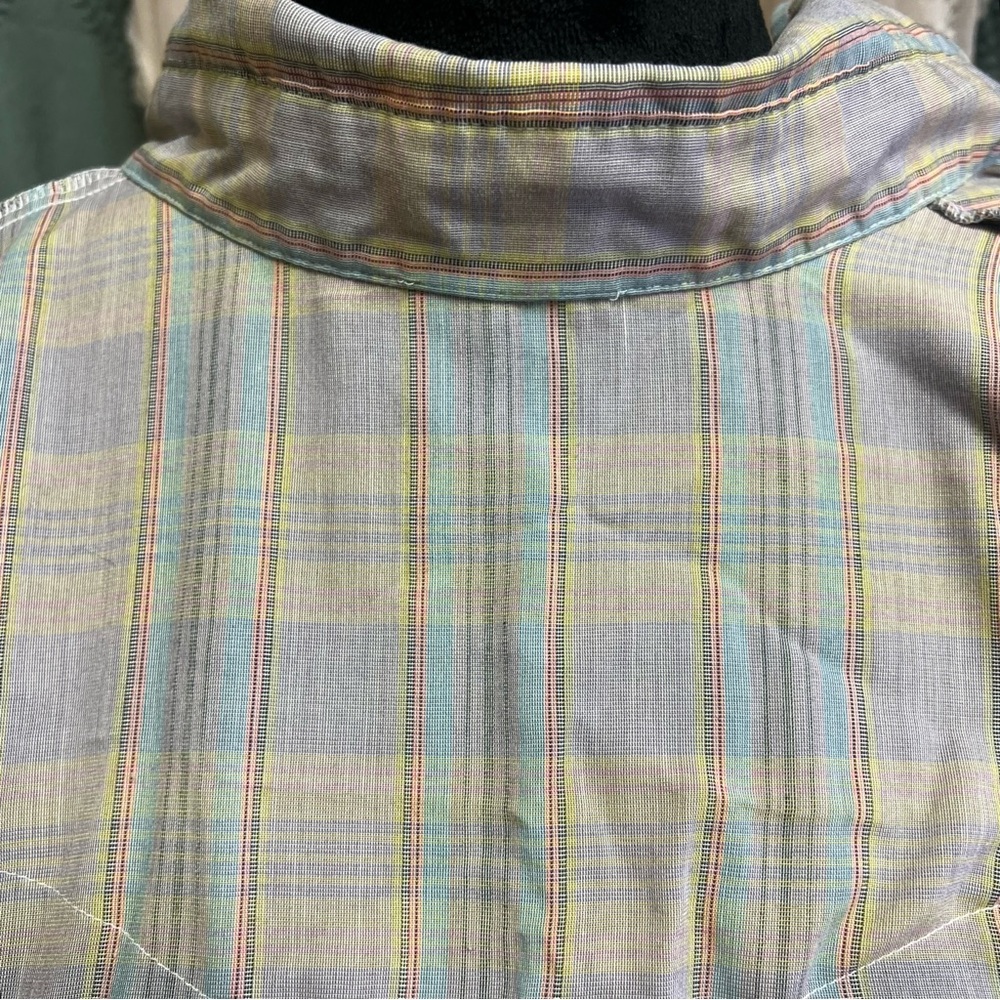 Vintage Men's Plaid Pearl Snap Short Sleeve Shirt - Size Large - Picture 14 of 14